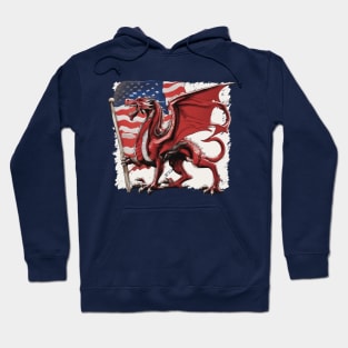 American Welsh, Welsh American, Cymru USA Hoodie